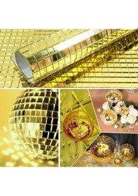 Resim Buğz Kendinden Yapışkanlı Aynalı Kare Gold Sticker 30x30 Cm 