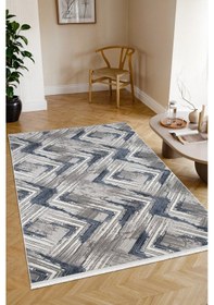 Resim Kaymaz Taban Yıkanabilir Modern Salon Mutfak Oturma Odası Çocuk Odası Halısı 5014 Krem 