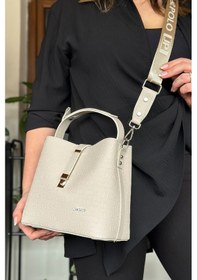Resim Jps-pamuk Dokuma Uzun Askılı 4 Bölmeli Kadın Çapraz Omuz Ve El Çantası 22cm-20cm-9cm Lb-4002 - Taş 