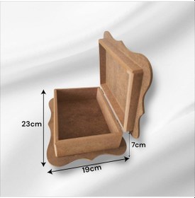 Resim Ahşap Boyanabilir Çok Amaçlı Dikdörtgen Kutu 