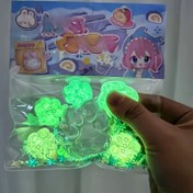 Resim Karanlıkta parlayan, şeffaf mini rahatlatıcı PAWS'lar olan 6 adet yavaş geri dönen kedi pati oyuncakları, mükemmel hediyeler ve doğum günü hediyesi ve süsler - çok renkli, 5+1, sıkma oyuncaklar, Noel için ideal. 
