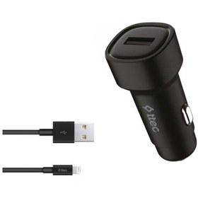 Resim Ttec 1x Usb Girişli 120cm İphone Lightning Şarj Kablolu Araç Şarj Cihazı, 12/24v Çakmaklık Girişli Akım Korumalı 