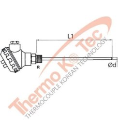 Resim Thermokotec Kafalı Tip PT100 8 x 400 mm 