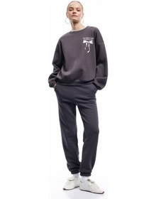 Resim Koton Şardonlu Cepli Beli Bağcıklı Rahat Kalıp Jogger Eşofman Altı Antrasit 6wal40015ık Antrasit 
