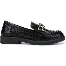 Resim Tamer Tanca Kadın Vegan Siyah Kroko Loafer Ayakkabı 817 01 Bn Ayk Sk24-25 Sıyah Kroko Siyah 