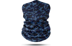 Resim Lacivert Kamuflaj Desenli Dikişsiz Dijital Baskı Baf Buff Bandana Boyunluk 