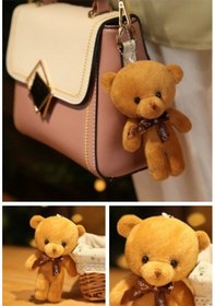 Resim Çanta Süsü Aksesuarı Anahtarlık 6 Adet Peluş Ayıcık Set Mini Yumoş Karışık Renk Çanta Süsü 11 Cm Çok Renkli 