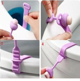 Resim Kitchen Dream 4'lü Set Mantar Tasarımlı Klozet Tutacağı Kaldırma Aparatı (24x2,4 Cm) 