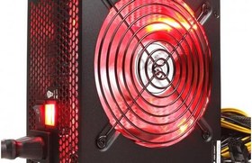 Resim High Power 600W 80+ Kırmızı Led Fanlı Güç Kaynağı 