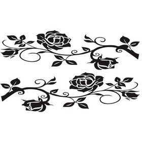 Resim Sones 2 Adet/takım D-545 Gül Desenli Araba Modifiyeli Dekoratif Çıkartma Siyah 