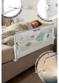 Resim Wellgro Littles 150 48 CM Yatak Bariyeri Çocuk Yatak Korkuluğu Yeşil 