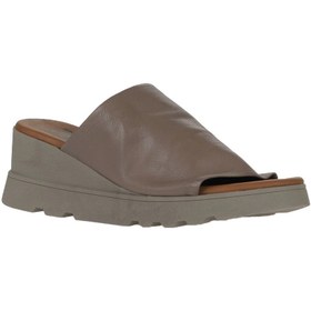 Resim Bueno Shoes Gri Deri Kadın Dolgu Topuklu Terlik 01wy8605 