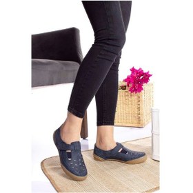 Resim Gimer - Ortopedik Ped Lacivert Kot Kadın Ayakkabı - Erş030314G Mavi 