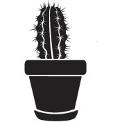 Resim Saksı Çiçeği Kaktüs (Oto-Motor-Laptop-Duvar-Dekor) (Tip 5) 10 x 17 cm 