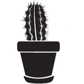 Resim Saksı Çiçeği Kaktüs (Oto-Motor-Laptop-Duvar-Dekor) (Tip 5) 10 x 17 cm 