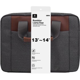 Resim Lenyes LB543 Su Geçirmez Polyester Kumaş Çıkarılabilir Omuz Askılı 13-14 inç Laptop Çantası Gri 