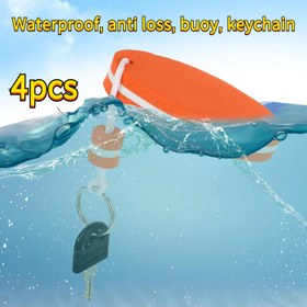 Resim Dört Renkli Su Geçirmez ve Kaybolmayan Anahtarlık Yüzenler, Açık Hava Sporları için Gerekli Bir Cihaz, Yüzme, Sörf, Deniz Balıkçılığı, Yelken ve Kano için Kaygı Olmadan Kullanılabilir, Yüksek Görünürlüklü Köpük Tasarımıyla Her Zaman Sökülmez. 