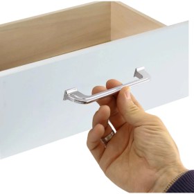 Resim Badem10 Alperen 128 mm Düz Mobilya Mutfak Dolabı Çekmece Dolap Kapak Kulbu Krom Metal Kulp 