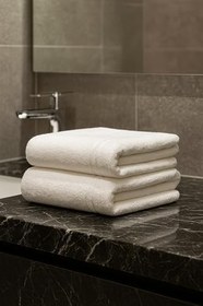 Resim LaraLisa Collection%100 Doğal Pamuk 2 Adet 50X80 Banyo Ayak Havlusu Beyaz1 Tek Ebat 