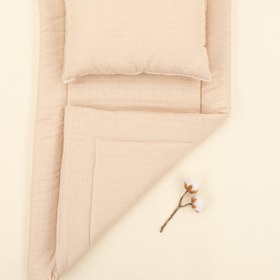 Resim Alt Açma Matı ve Yastık - Kumsal Beji Muslin 