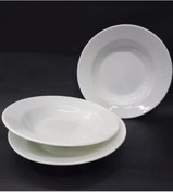 Resim BİODATA 25 Adet Beyaz Melamin Çukur Yemek Tabağı 19x3 Cm Sulu Yemek Tabağı Haşlama,kurufasulye 