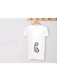 Resim Bk Gift Espri Tasarımlı Beyaz Hamile Tişörtü, Hamileye Hediye, Yeni Anne Hediyesi, Arkadaşa Hediye-16 001 