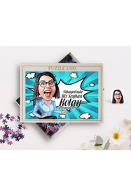 Resim Bk Gift Kişiye Özel Kadın Kolay Yetişmiyor Karikatürlü 1000 Parça Profesyonel Puzzle-2 