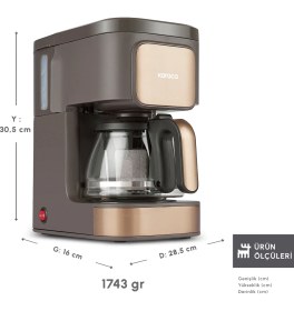 Resim Karaca Just Coffee Aroma 2 In1 Filtre Kahve Makinesi Walnut Brown 153.09.01.8085 