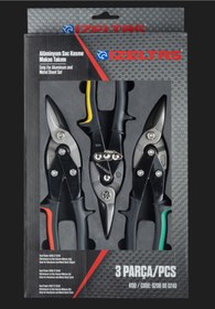 Resim İzeltaş Üç Parça Alümiyon Saç Kesme Makası Takımı 