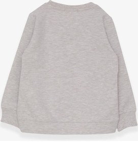 Resim Breeze Kız Çocuk Sweatshirt Pullu Kız Baskılı 3-8 Yaş, Bej Melanj-bej Melanj Bej Melanj 