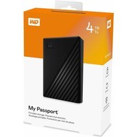 Resim WD WDBPKJ0040BBK-WESN, MyPassport 4TB 2,5" USB3.2, Taşınabilir, Harici HDD, Siyah, (Türkiye Distribütörü Garantili) 