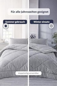 Resim ELY PARKER Yumuşak Çift Kişilik Renkli Yorgan-Wellsoft-Çift Taraflı 195x215 Gri, Ely Parker 