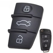 Resim 3 Düğmeli Kauçuk Anahtarlık Kılıfı Yedek Parçası Audi A2, A3, S3, A4, A6, A6L, A8, Q3, TT, Quattro için - Dayanıklı PU Deri, Kolay Kurulum & Temizleme, Koku ve Solmaya Karşı Dirençli 