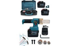 Resim 21V 3.0AH Çift Bataryalı 15 Pilli Plastik Pvc Boru Kaynak Makinesi 