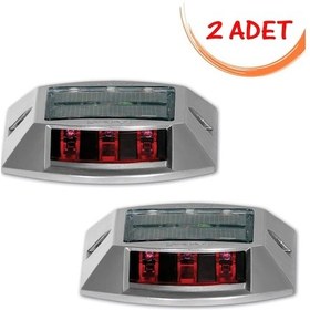 Resim Evelux Yol Butonu Trafik Güneş Enerjili Yol Butonu Ledli Solar Yol Buton Kırmızı 2 Adet 