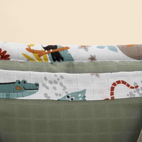 Resim Bebek Bakım Çantası - Haki Muslin - Hayvanat Bahçesi 