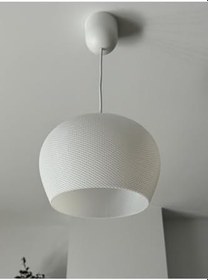 Resim muggle design Modern Pleated Tavan Avizesi – Beyaz Dokulu Dome Tasarım Beyaz Tek Ebat 