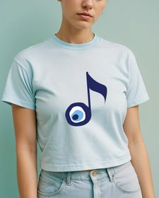 Resim Nazar notası Crop Tişört 