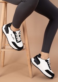 Resim Getcho Nagano Kadın Spor Ayakkabı Siyah Beyaz Yüksek Taban Rahat Yürüyüş Casual Sneaker 