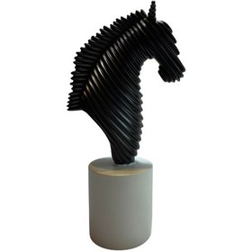 Resim Klc Çizgili Tasarım At Heykel Siyah 