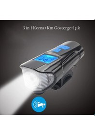 Resim Techtic Lcd Hız Göstergeli Su Geçirmez 1500mah Kornalı Bisiklet Mavi - Siyah 