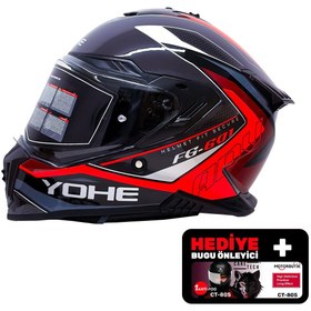 Resim Yohe FG601 Kask Full Face Motosiklet Neon Turuncu Parlak Çift Vizör UV Bluetooth Yuvalı ECE 22.06 MIPS 