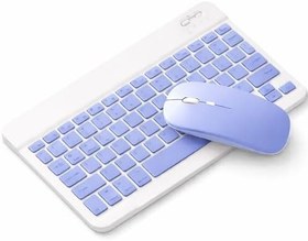 Resim Coverzone Bluetooth Özellikli Şarjlı Klavye ve Pilli Mouse Seti Kablosuz Bağlantılı Kompakt Tasarım Günlük Ofis Ev Çalışma ve Bilgisayar Kullanımı İçin Klavye Mouse Seti 25cm x 15cm (Mor) 