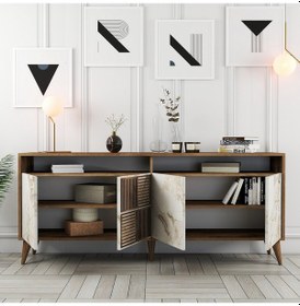 Resim Variant Variant Milan Konsol - Ceviz / Beyaz Mermer 