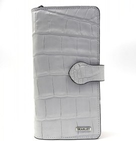 Resim Skarlet Hakiki Deri Unisex El Cüzdanı 