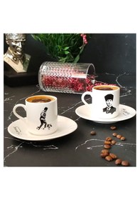 Resim Atatürk 2 Kişilik Kahve Fincan Takımı Mix-2 