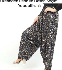 Resim Genel Markalar Çiçekli Yöresel Jarse Yukarıdan Ağlı Şalvar Çiçek Desenli Rahat Muazam Günlük Giyime Uygun 