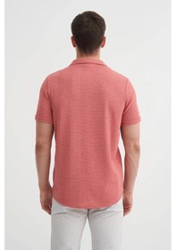 Resim Cazador Slim Fit Örme Pamuklu Gül Kurusu Erkek Gömlek 20000 Gül Kurusu 