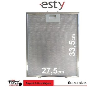 Resim Esty Uyumlu 3155 60Lik Davlumbaz Filtresi Aspiratör Metal Filtre 275X335 - 444119202 