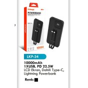 Resim Linkage 10000MAH 1xusb Pd 22.5W LCD Ekran Dahili Type-C Lightning Powerbank LKB34 